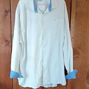 Tommy Bahama White Shirt with Blue Accents